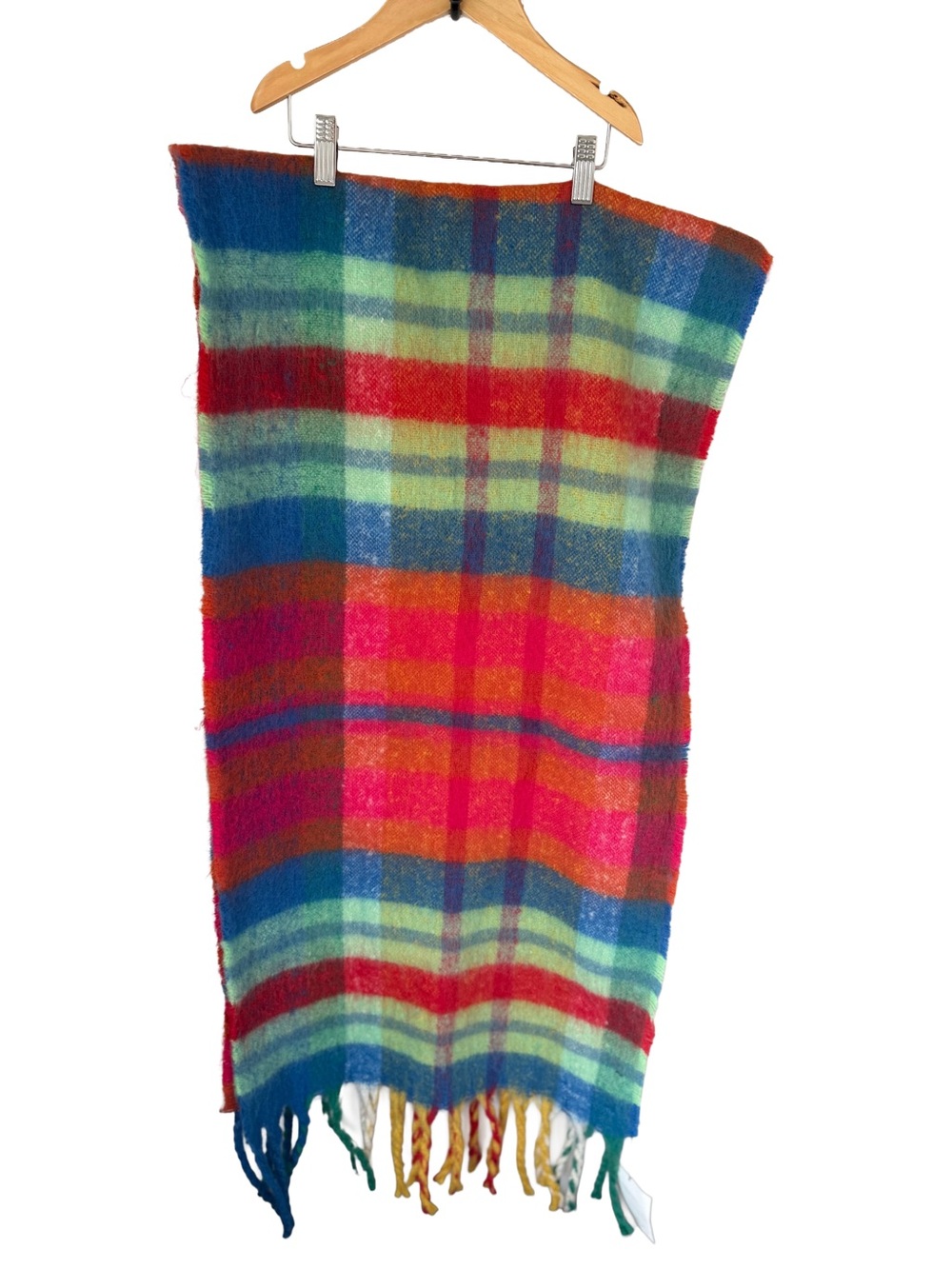 Love & Lore Plaid Fringe Scarf NWT